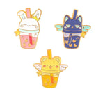 Magical Animal Boba Enamel Pins for Anime and Bubble Tea Fans - Cosparty