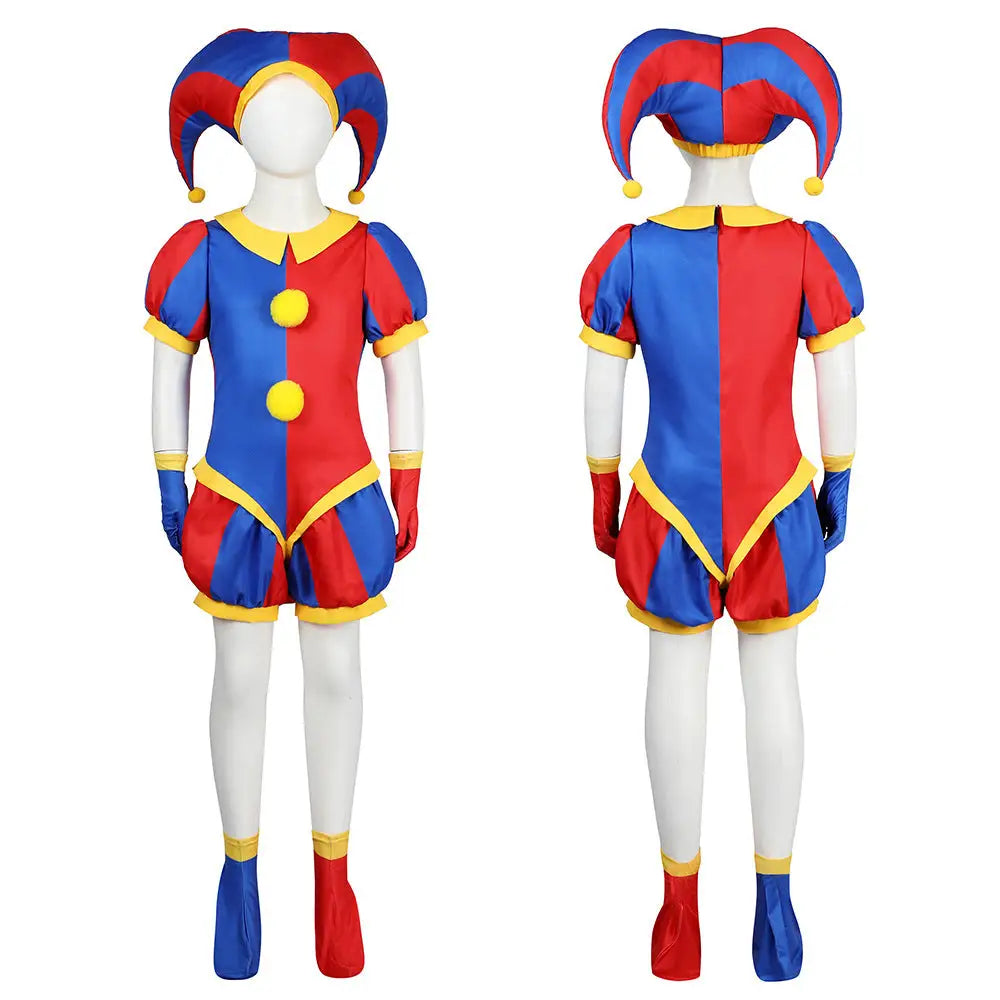 Magical digital circus cos costume cosplay Pamni jumpsuit Pomni Halloween clown suit