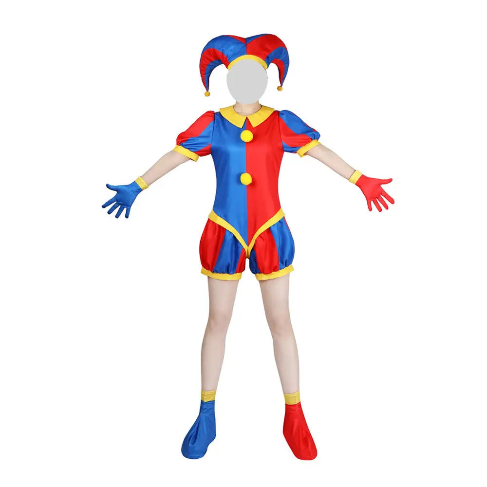 Magical digital circus cos costume cosplay Pamni jumpsuit Pomni Halloween clown suit
