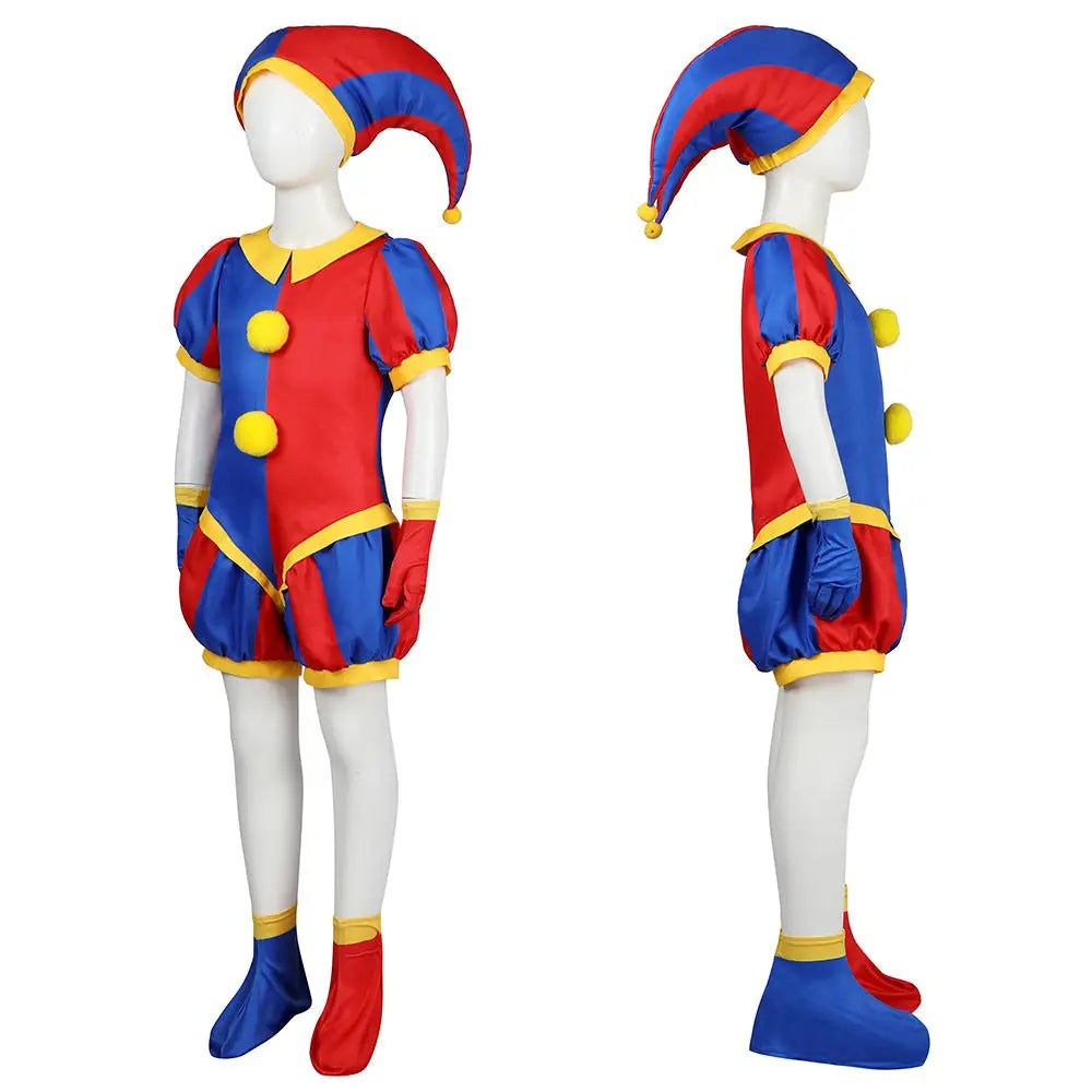 Magical digital circus cos costume cosplay Pamni jumpsuit Pomni Halloween clown suit