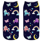 Magical Emoji Ankle Socks Inspired by Apple Unicorn Emoji - Pastel Goth - Socks