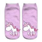 Magical Emoji Ankle Socks Inspired by Apple Unicorn Emoji - Purple - Socks