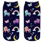 Magical Emoji Ankle Socks Inspired by Apple Unicorn Emoji - Cosparty