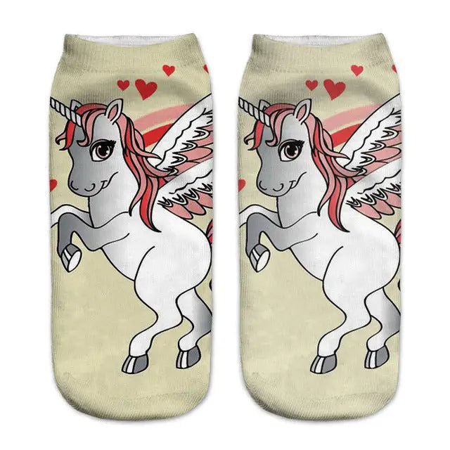 Magical Emoji Ankle Socks Inspired by Apple Unicorn Emoji - Cosparty