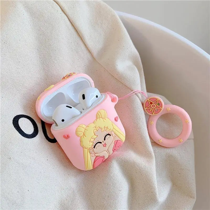 Magical Girl Airpod Case with Secure Closure and Ring Handle Instock - airpod case