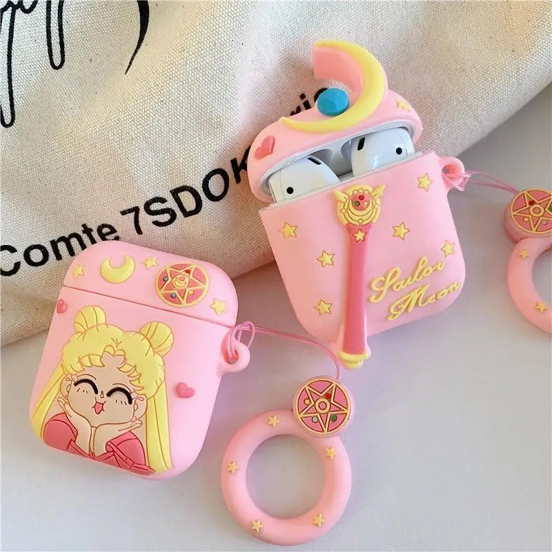 Magical Girl Airpod Case with Secure Closure and Ring Handle Instock - airpod case