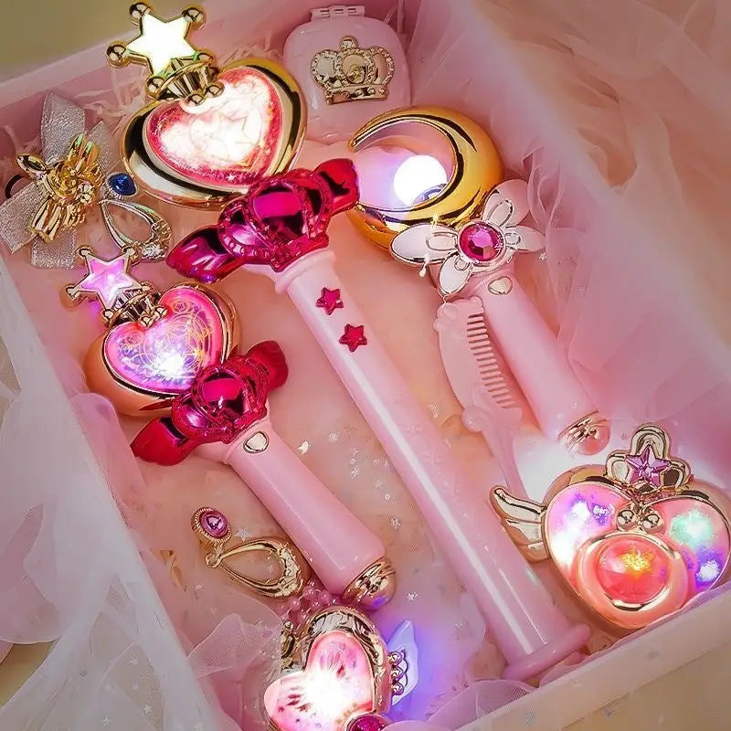 Magical Girl Inspired Light-Up Pink Wand for Cosplay and Parties - toy