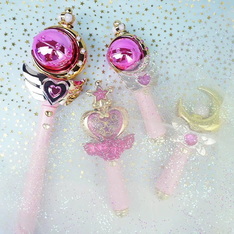 Magical Girl Inspired Light - Up Pink Wand for Cosplay and Parties - Cosparty
