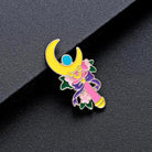 Magical Girl Inspired Wand Enamel Pin with Flowers and Bow - Cosparty