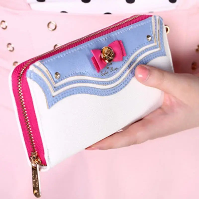 Magical Girl Inspired Zipper Clutch Wallet in Sailor Scout Style - Purse