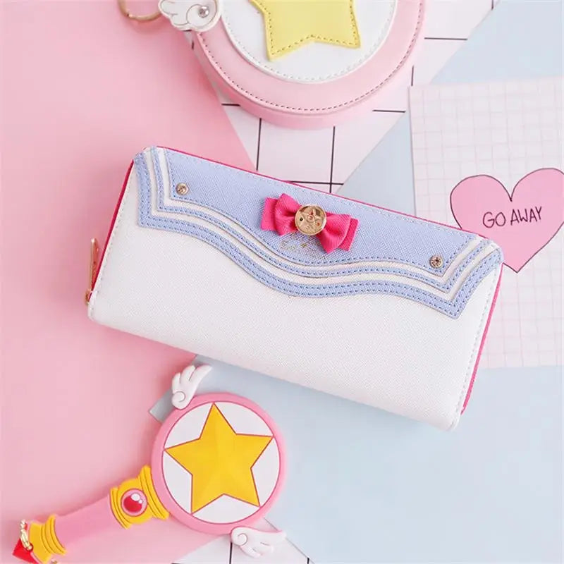 Magical Girl Inspired Zipper Clutch Wallet in Sailor Scout Style - Purse