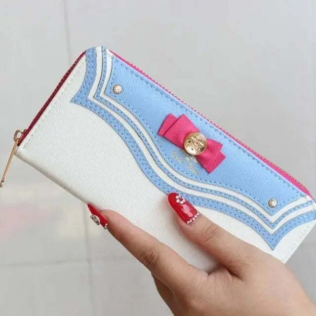 Magical Girl Inspired Zipper Clutch Wallet in Sailor Scout Style - Purse