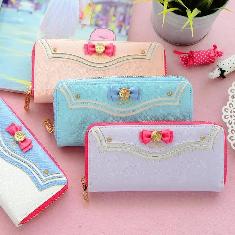 Magical Girl Inspired Zipper Clutch Wallet in Sailor Scout Style - Purse