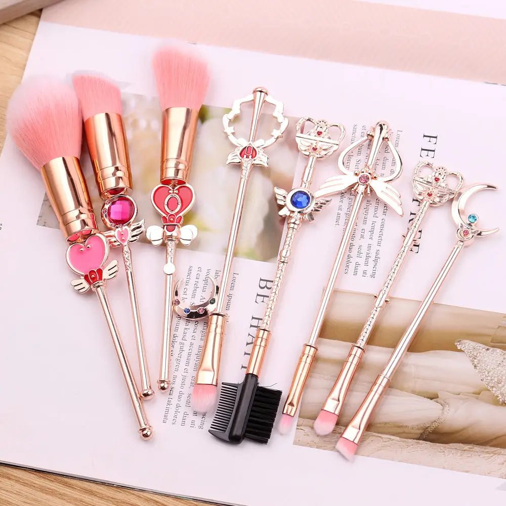 Magical Girl Wand Inspired 8 Piece Makeup Brush Set - Cosparty