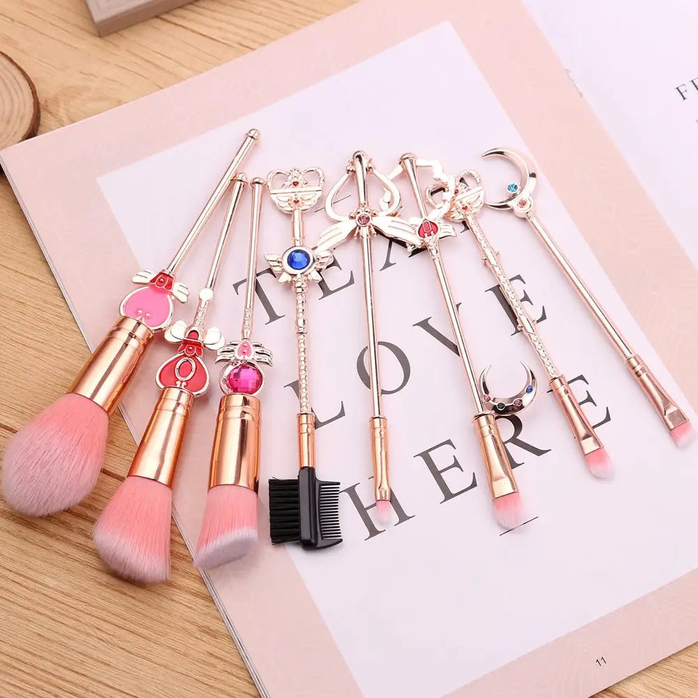 Magical Girl Wand Inspired 8 Piece Makeup Brush Set - Cosparty