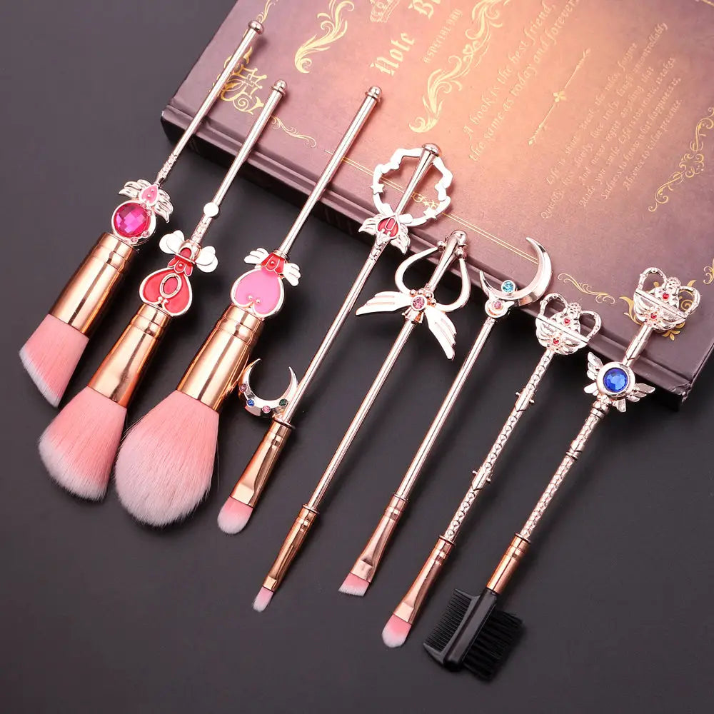 Magical Girl Wand Inspired 8 Piece Makeup Brush Set - makeup