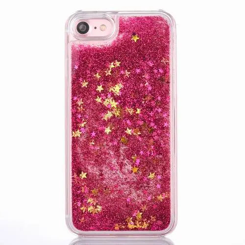 liquid glitter quicksand iphone cases see through invisible plastic rubber by Cosparty