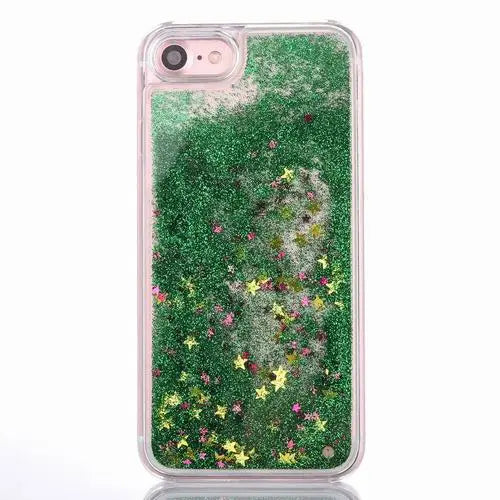 liquid glitter quicksand iphone cases see through invisible plastic rubber by Cosparty