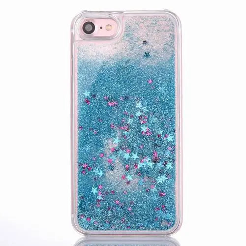 liquid glitter quicksand iphone cases see through invisible plastic rubber by Cosparty