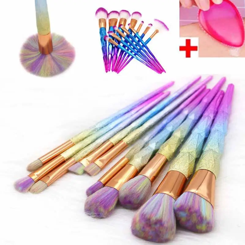 Magical Glittery Unicorn Makeup Brush Set - beauty