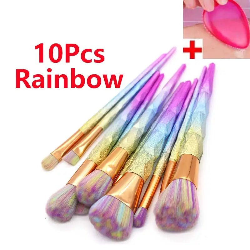 Magical Glittery Unicorn Makeup Brush Set - Cosparty