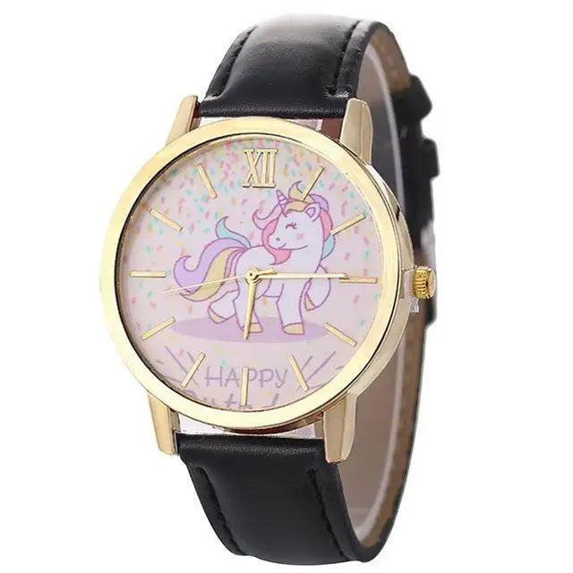 Cute Black Magical Unicorn Pony Wrist Watch Bracelet Wristwatch Kawaii Little Space Fashion