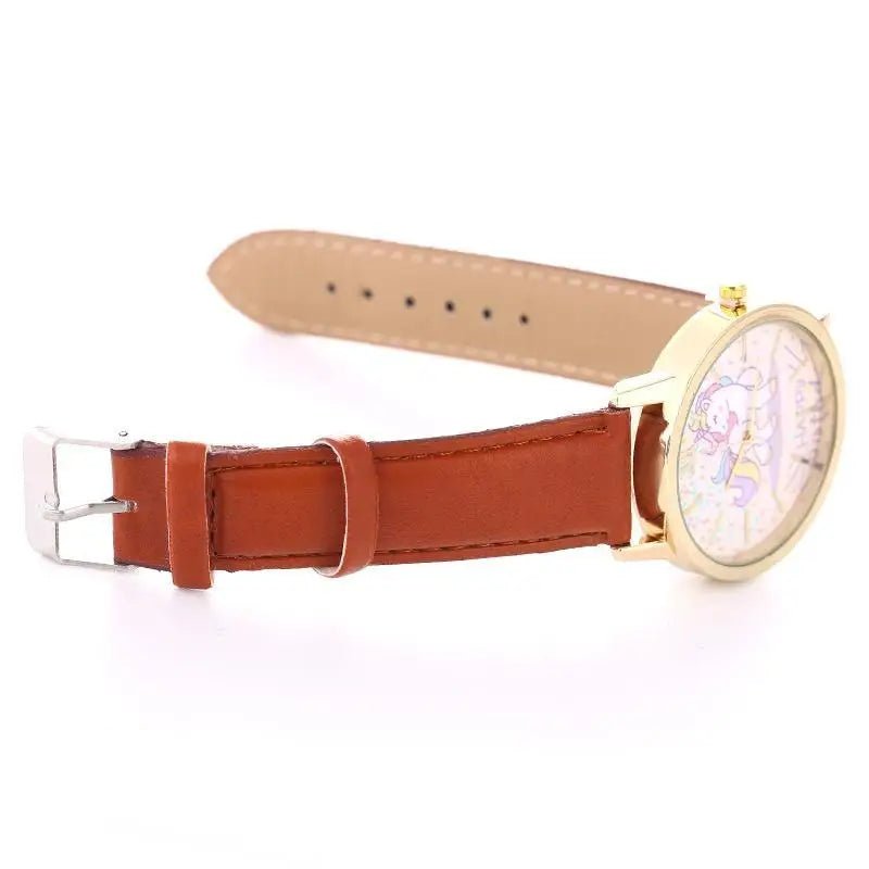 Magical Unicorn Wrist Watch with Gold Plated Hardware and Vegan Leather - Cosparty