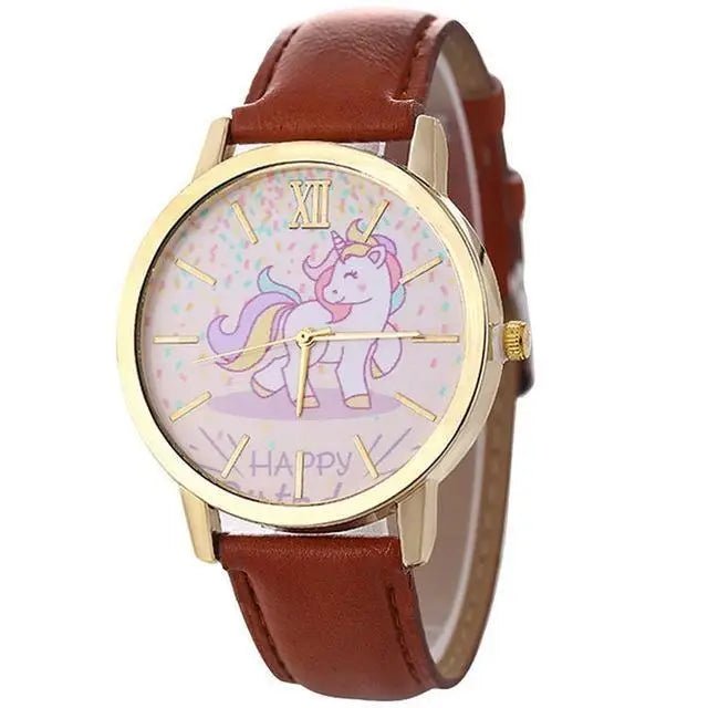 Magical Unicorn Wrist Watch with Gold Plated Hardware and Vegan Leather - Cosparty