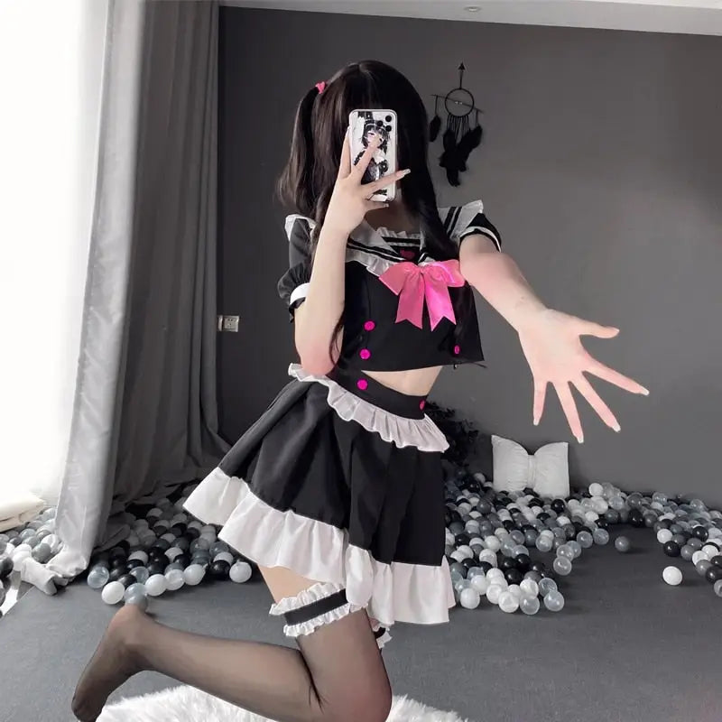 Maid Inspired Lingerie Set for Kawaii Costume Parties - Costumes