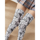 Manga Inspired Ahegao Face Thigh-High Stockings for Otaku - socks