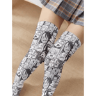 Manga Inspired Ahegao Face Thigh - High Stockings for Otaku - Cosparty