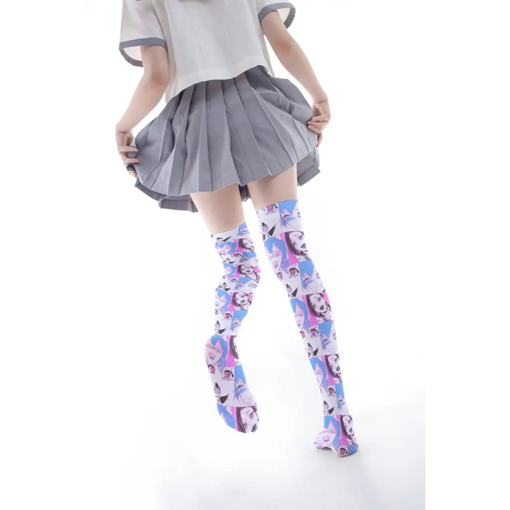 Comic Strip Ahegao Stockings - Pink/Blue - ahegao, anime, anime face, girl, girls