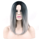 Medium Length Ombre Long Bob Wig in Chic Colorful Style - Wig