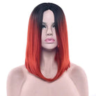 Medium Length Ombre Long Bob Wig in Chic Colorful Style - Cosparty