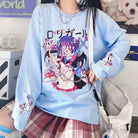 Menhera Succubus Crewneck - Sky Blue / XXL - anime, anime eyes, face, girl, girls