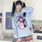 Menhera Succubus Gothic Anime Long Sleeve Crewneck Shirt for Kids - shirt