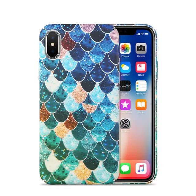 mermaid fish scale iphone case phone cases for android and apple iphones magical aquatic rainbow holographic granite shimmer by Cosparty