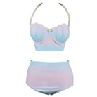 Mermaid Shell Bikini Set with Skirts and Pearl Accessories - Panties + Top / S