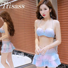 Mermaid Shell Bikini Set with Skirts and Pearl Accessories - Cosparty