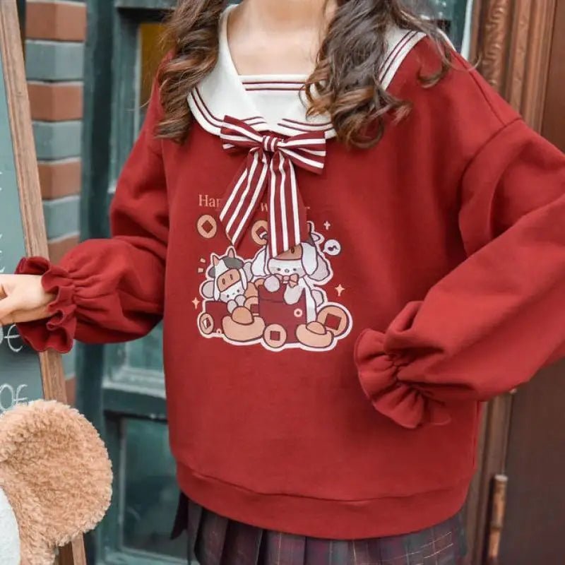 Merry Christmas Bear Crewneck Sweater for Chilly Holiday Weather - Cosparty