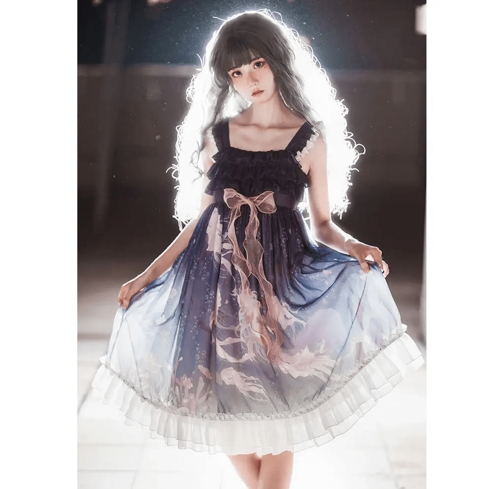 Midnight Blue Enchanted Ocean Lolita Dress for Little Princesses - Cosparty
