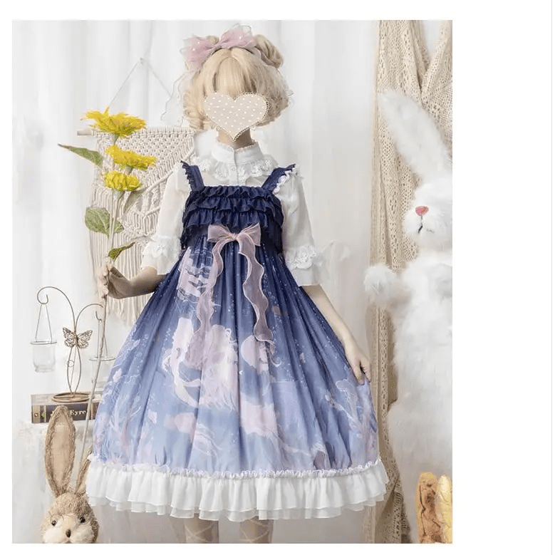 Midnight Blue Enchanted Ocean Lolita Dress for Little Princesses - Cosparty