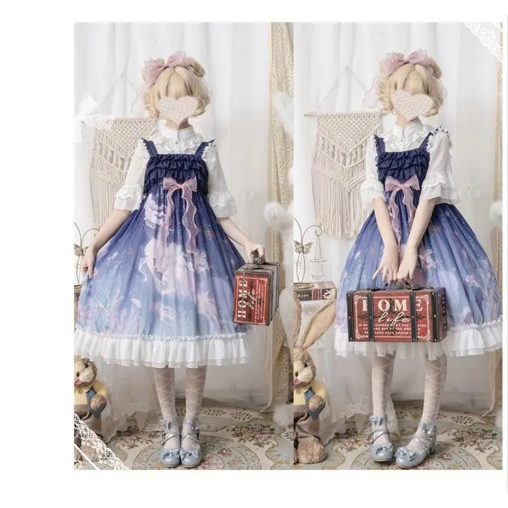 Midnight Blue Enchanted Ocean Lolita Dress for Little Princesses - lolita dress