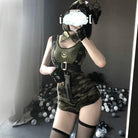 Military-Inspired Playful Lingerie Bodysuit Set - lingerie