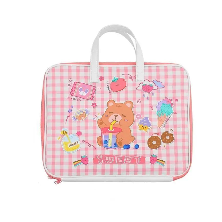 Sweetest Little Laptop Bags - Sweet Plaid Bear - baby bunny, bags, bunnies, bunny rabbit