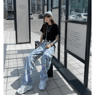 Milky Pastel Fairy Kei Patchwork Jeans with Frayed Edges - Cosparty