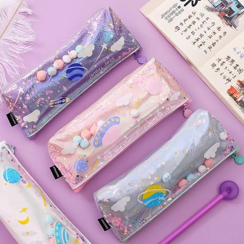 Milky Pastel Outer Space Pencil Cases for Galaxy Cosmetics - Cosparty