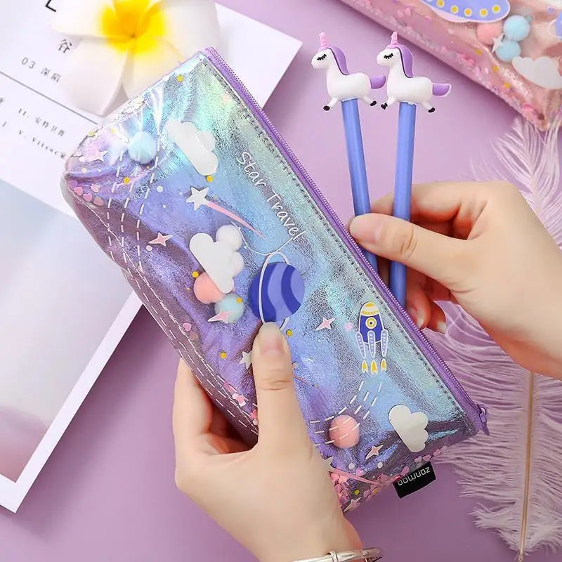 Milky Pastel Outer Space Pencil Cases for Galaxy Cosmetics - accessories