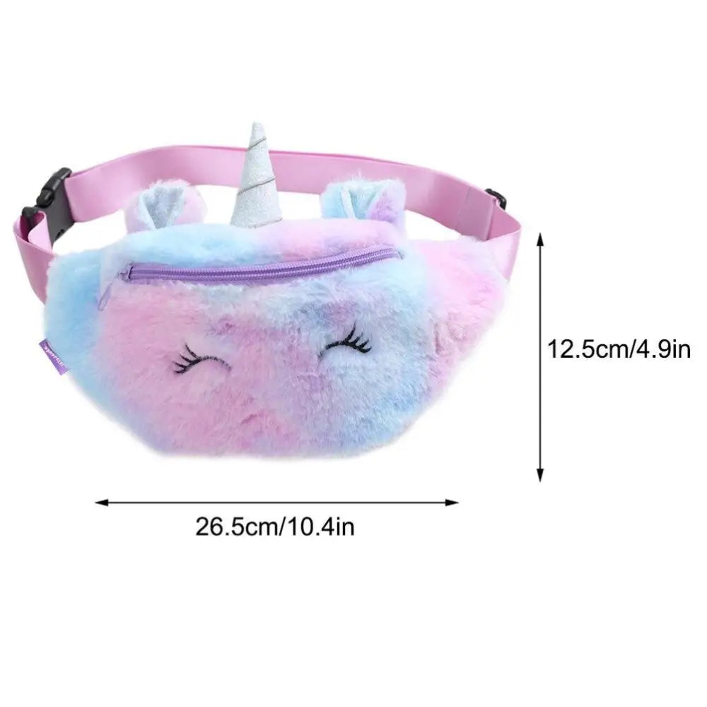 Milky Pastel Plush Unicorn Fanny Packs for Kawaii and Lolita Fashion - purse