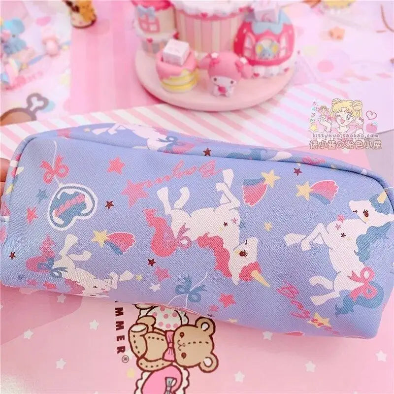 Strawbunny Storage Bag - Blue Unicorn Bag - cosmetic bag